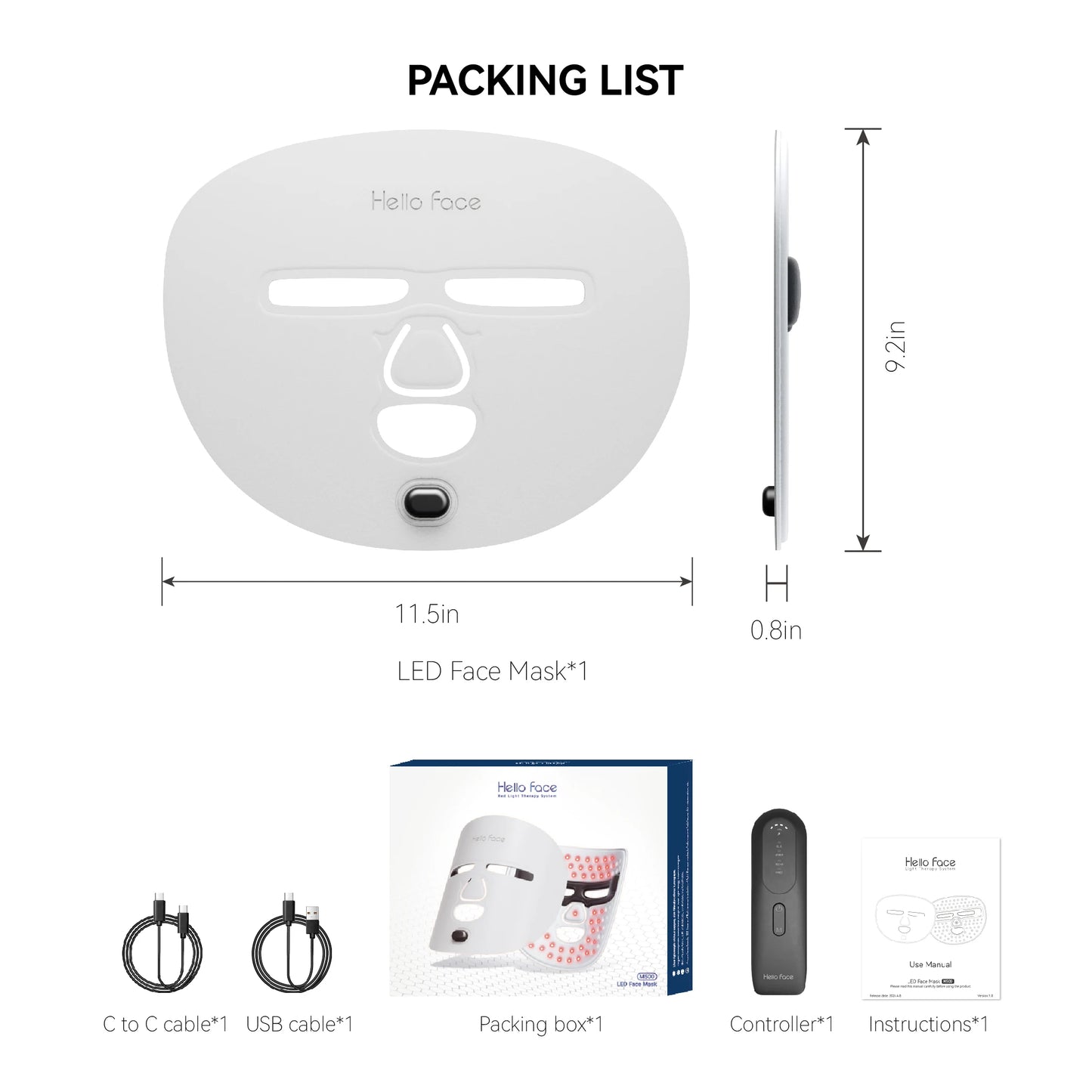 510K LED Red & Near-Infrared Light Therapy Face Mask – Professional Anti-Aging Mask