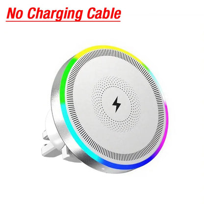 RGB MagSafe Wireless Car Phone Charger – Magnetic Air Vent Mount for iPhone