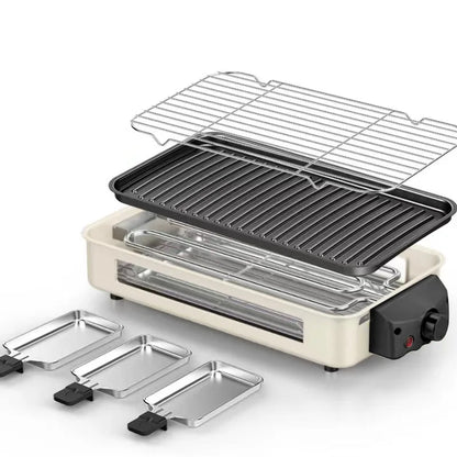 Large Smokeless Electric BBQ Grill Pan – Multi-Function Non-Stick Indoor Outdoor Roaster
