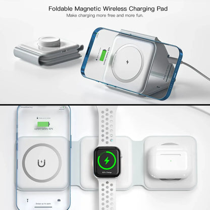 3-in-1 Magnetic Wireless Charging Station – Pad for iPhone Apple Watch & AirPods