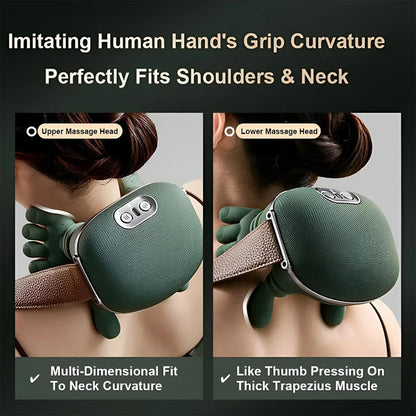Bionic Neck & Shoulder Kneading Massager – 3-Level Heat Shawl for Pain Relief