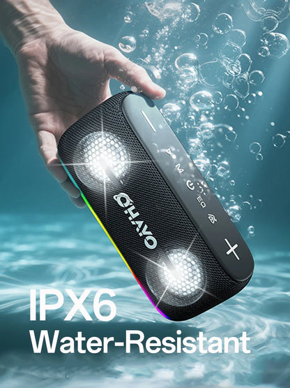 Bluetooth Bookshelf Speaker with LED Lights – Wireless Home Audio with Deep Bass