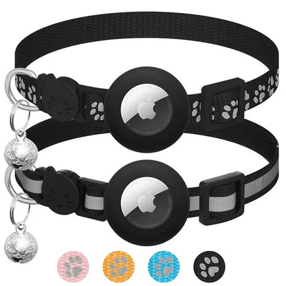 AirTag Cat & Dog Collar – Reflective Adjustable Safety Buckle GPS Collar