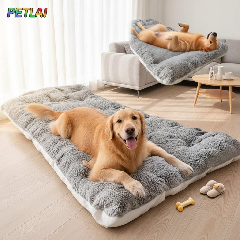 Large Dog Bed Mat & Sleeping Pad – Double-Sided Warm & Cool Calming Dog Blanket