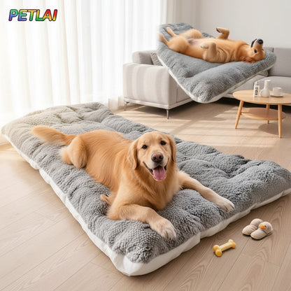 Large Dog Bed Mat & Sleeping Pad – Double-Sided Warm & Cool Calming Dog Blanket