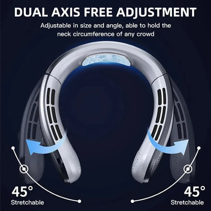 8000mAh Bladeless Neck Fan – Portable Rechargeable Hands-Free Cooling Fan