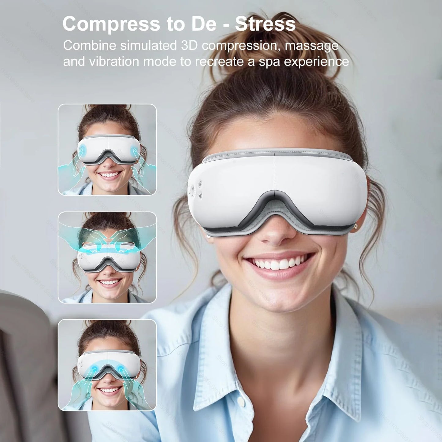 Eye Massager with Heat & Vibration – Smart Airbag Compress Eye Mask for Fatigue Relief