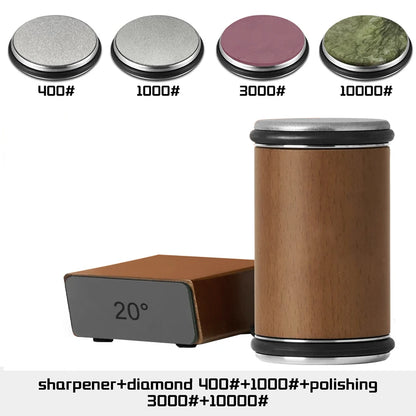 Rolling Knife Sharpener – Double-Sided Diamond Sharpening Stone with Angle Guide