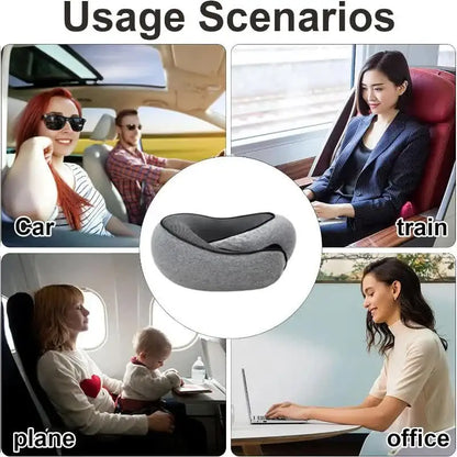 Memory Foam Travel Neck Pillow – U-Shaped Snail Style Adjustable Support Pillow