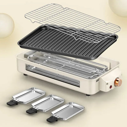 Large Smokeless Electric BBQ Grill Pan – Multi-Function Non-Stick Indoor Outdoor Roaster