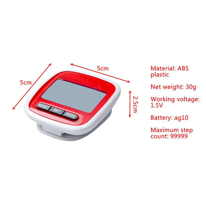 LCD Step Counter Pedometer Clip – 3D Walking Step Tracker for Running & Fitness