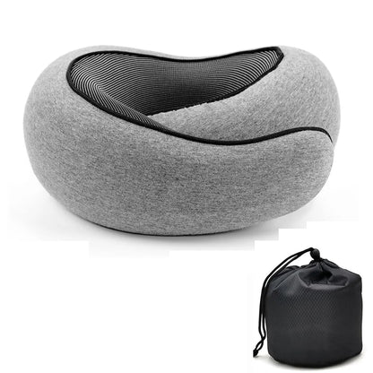 Memory Foam Travel Neck Pillow – U-Shaped Snail Style Adjustable Support Pillow