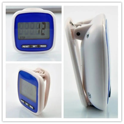 LCD Step Counter Pedometer Clip – 3D Walking Step Tracker for Running & Fitness