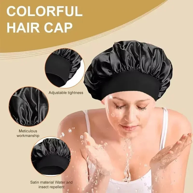 Satin Sleep Bonnet for Women – Large Silk-Lined Hair Wrap for Curly & Long Hair