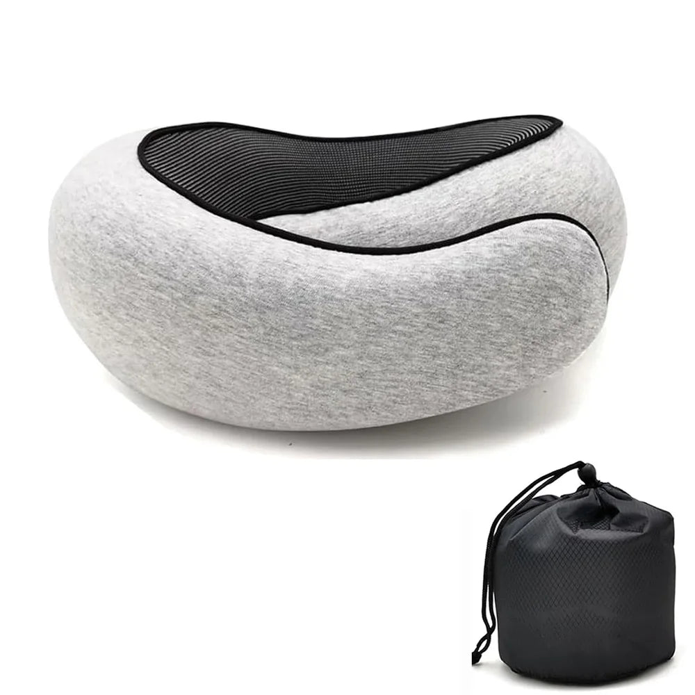 Memory Foam Travel Neck Pillow – U-Shaped Snail Style Adjustable Support Pillow