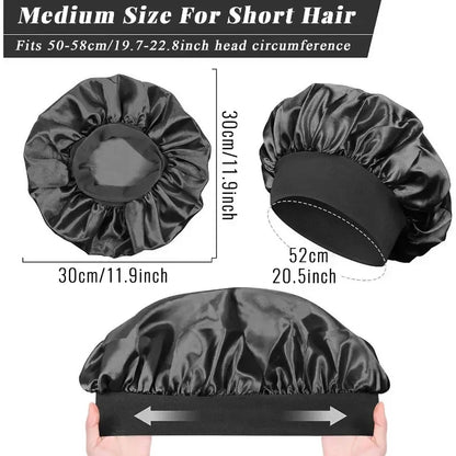 Satin Sleep Bonnet for Women – Large Silk-Lined Hair Wrap for Curly & Long Hair