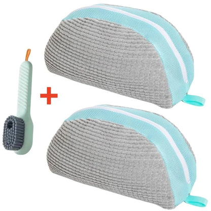 Shoe Washing Machine Bag & Brush Set – Laundry Shoe Protector Bags