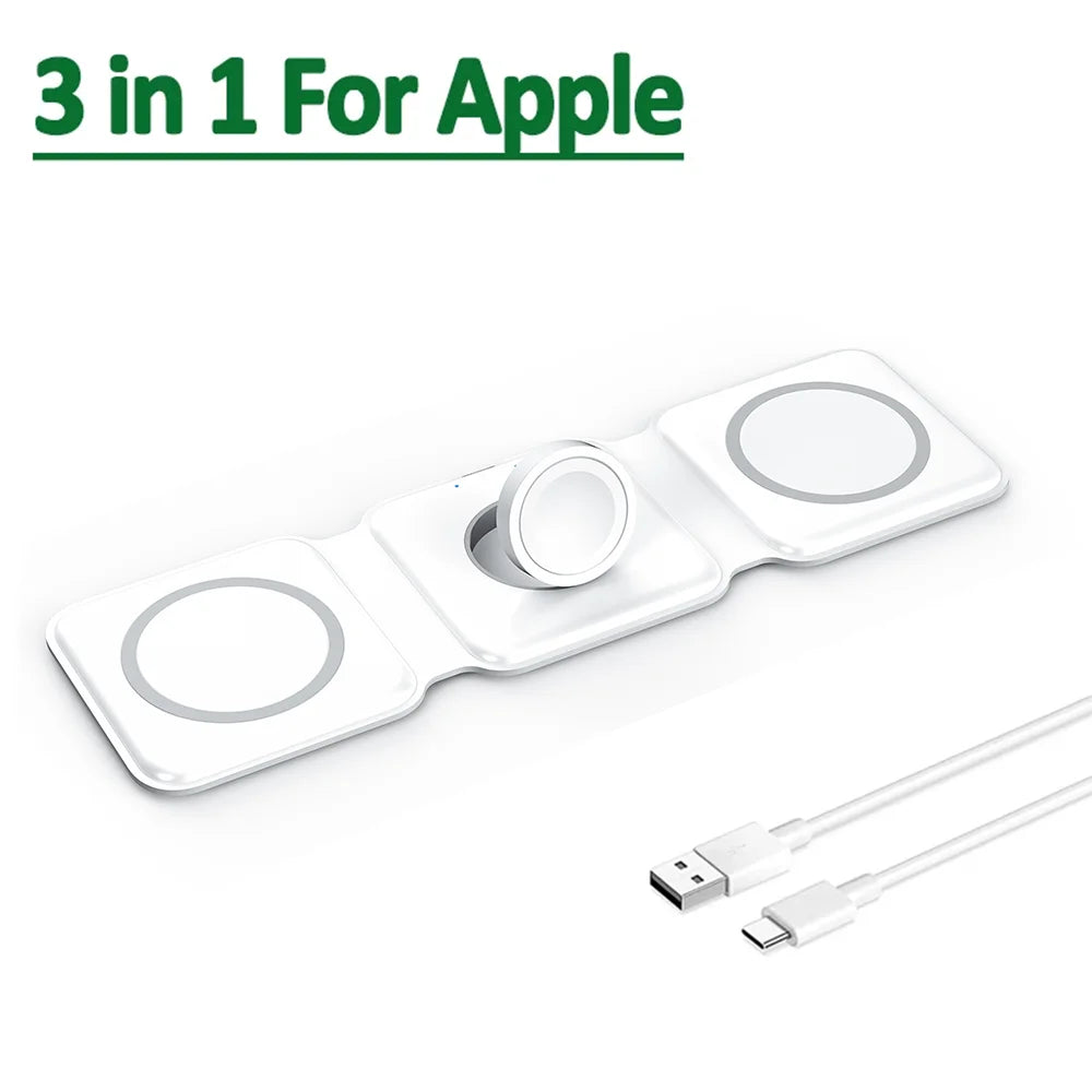 3-in-1 Magnetic Wireless Charging Station – Pad for iPhone Apple Watch & AirPods
