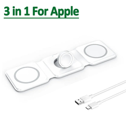 3-in-1 Magnetic Wireless Charging Station – Pad for iPhone Apple Watch & AirPods