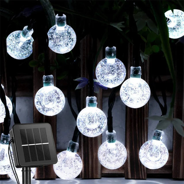 Solar Crystal Globe String Lights – 200 LED Outdoor Waterproof Garden Fairy Lights