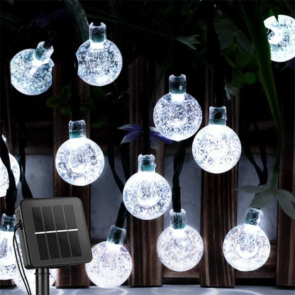 Solar Crystal Globe String Lights – 200 LED Outdoor Waterproof Garden Fairy Lights