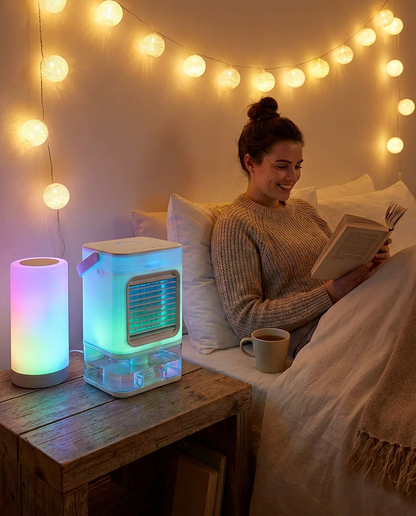 Mini Portable Airconditioner with Humidifier & LED Light lifestyle photo