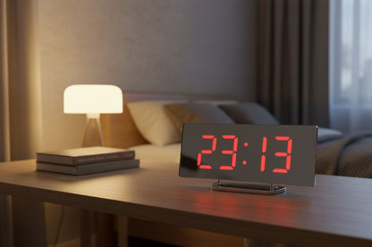 Modern Curved LED Digital Clock – Sleek Desk & Wall Clock with LED Display