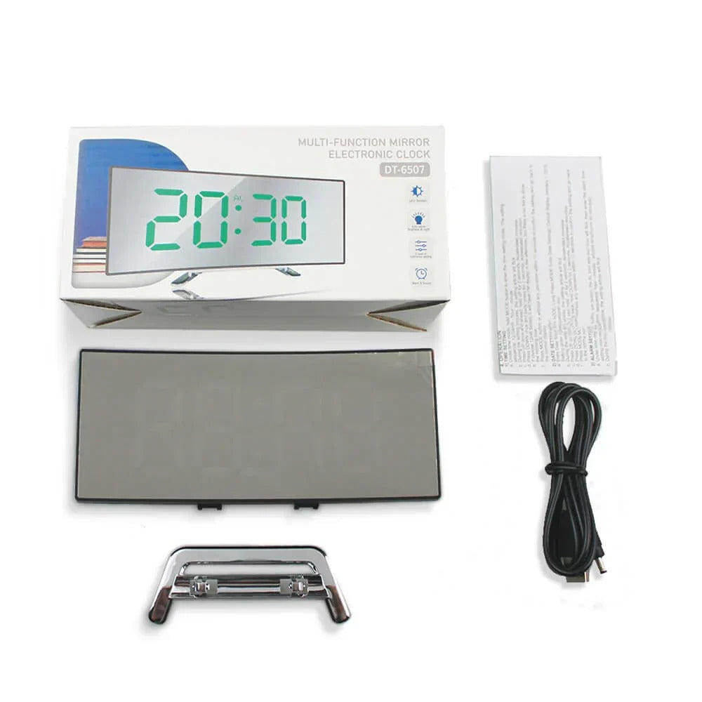 Modern Curved LED Digital Clock – Sleek Desk & Wall Clock with LED Display