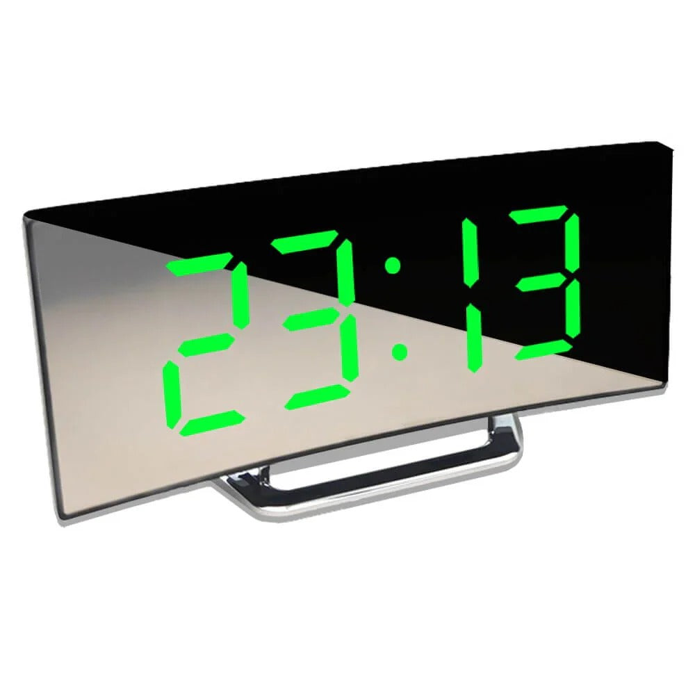Modern Curved LED Digital Clock – Sleek Desk & Wall Clock with LED Display
