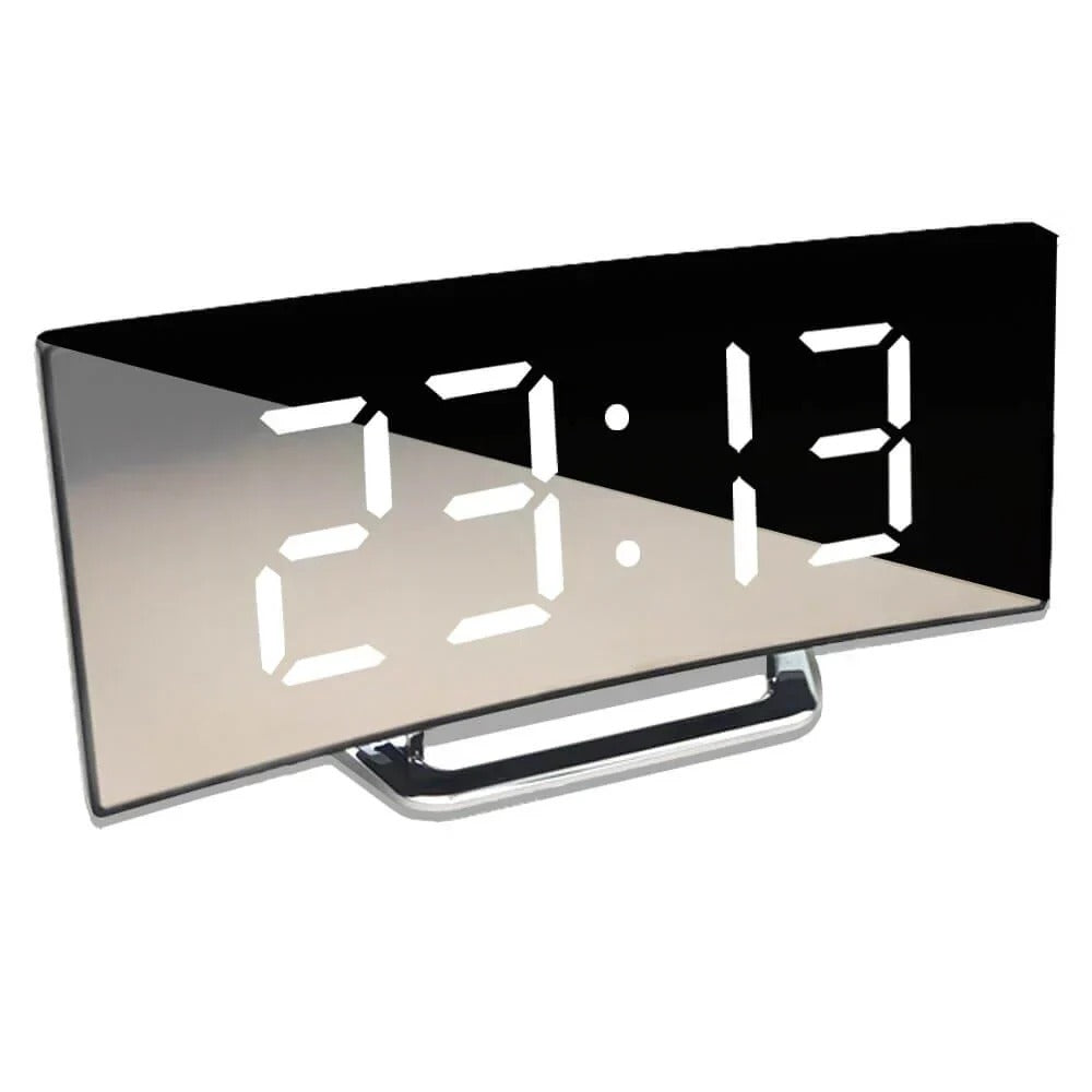 Modern Curved LED Digital Clock – Sleek Desk & Wall Clock with LED Display