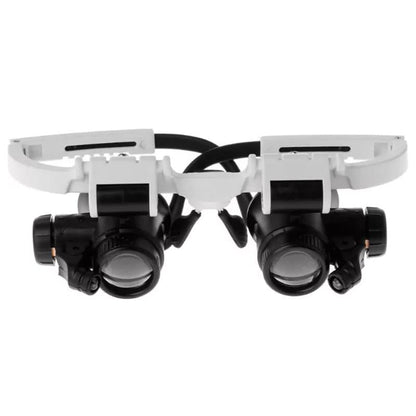LED Magnifier Glasses 8x 15x 23x – Hands-Free Headset Magnifying Glass with Light