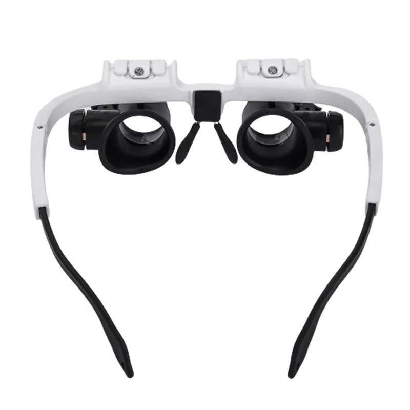 LED Magnifier Glasses 8x 15x 23x – Hands-Free Headset Magnifying Glass with Light