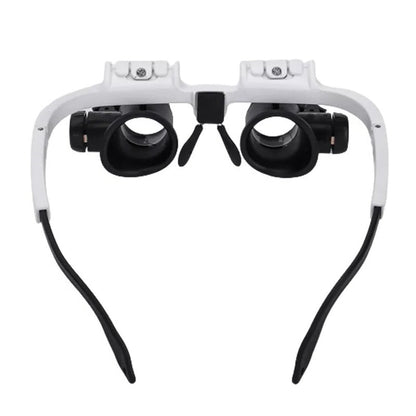 LED Magnifier Glasses 8x 15x 23x – Hands-Free Headset Magnifying Glass with Light