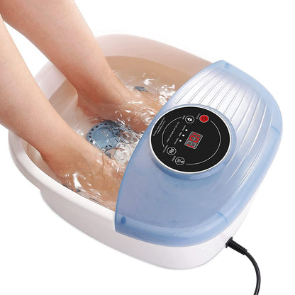Temperature-controlled foot bubble bath vibration massager