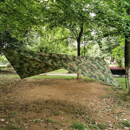Two-person camping hammock tent with canopy